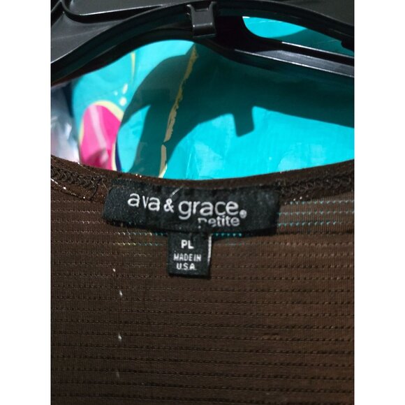 Ava & Grace Womens Brown Ruched Tank Top Size Petite Large Y2K Club Metallic - Picture 8 of 12